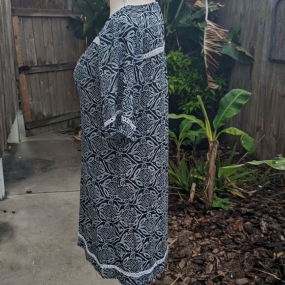 Miami women's short sleeve 100% cotton black and white lace size small top - Picture 9 of 9